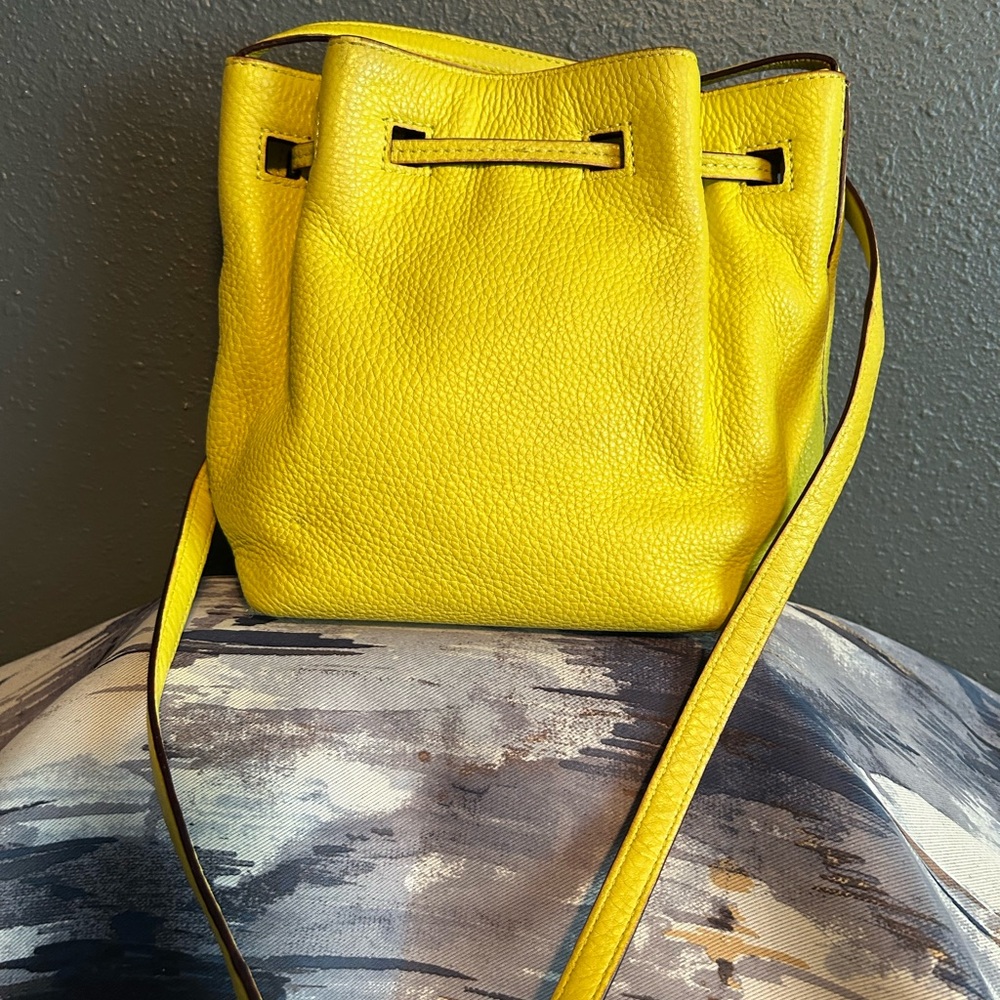 Kate Spade Grey Street Tiny Cooper Leather Bucket Bag - Cubanelle Yellow - Picture 2 of 6